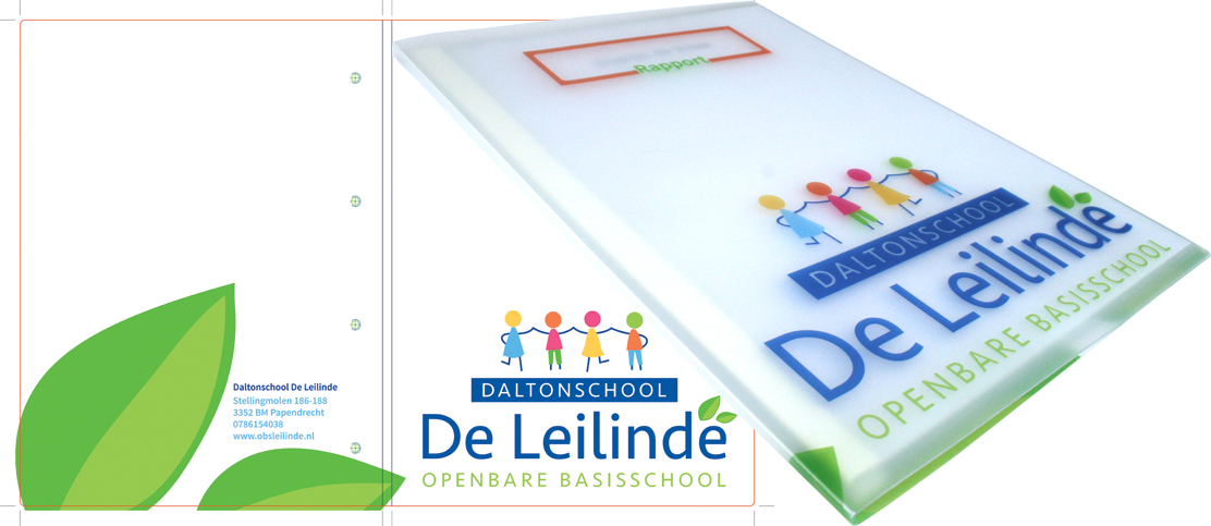 School snelhechtermap voor basisschool voor Daltononderwijs De Leilinde in Papendrecht.