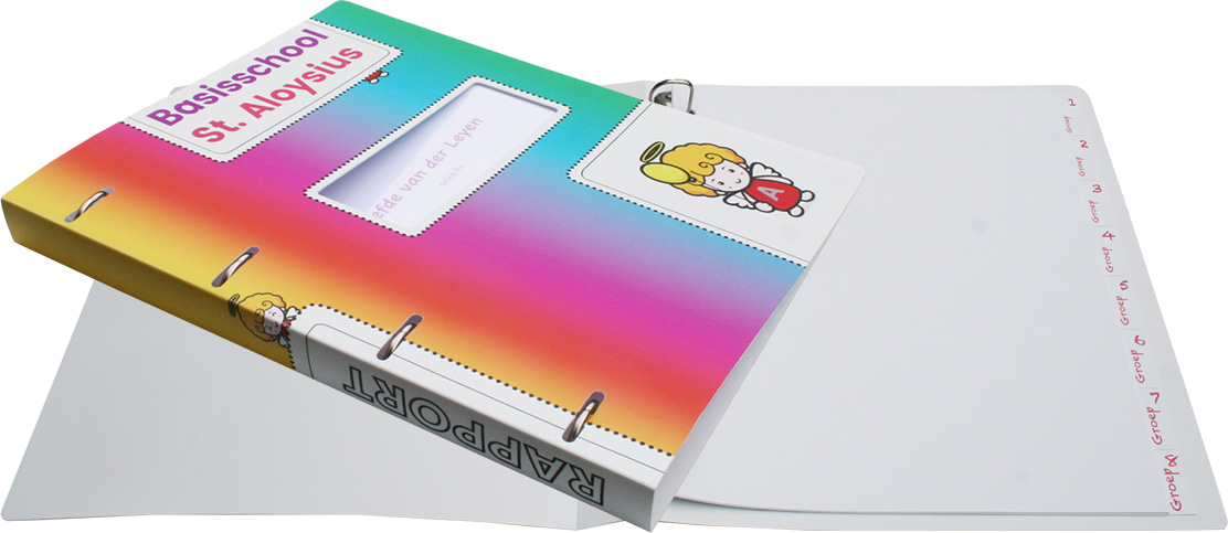 De nieuwe, full colour bedrukte, schoolmap van Basisschool Sint Aloysius in Maastricht.