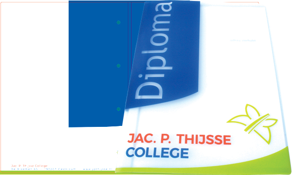 Jac. P. Thijsse College, school voor Mavo, Havo en Atheneum in Castricum, heeft een nieuwe schitterende diploma hechtmap.