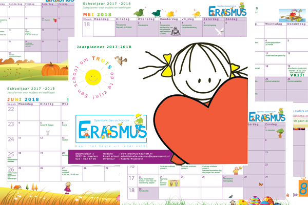 Activiteiten jaarplanner voor ouders en leerlingen van de Openbare Basisschool de Erasmus in Haarlem