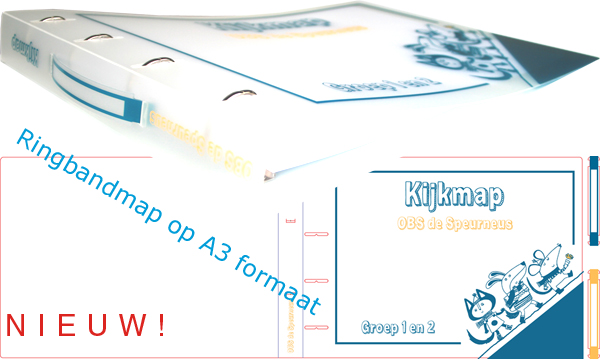 Ringbandmap voor formulieren tot A3 formaat: de nieuwe Kijkmap voor OBS de Speurneus in Landgraaf.