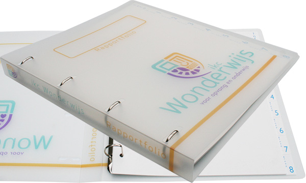 ikc Wonderwijs in Rotterdam: nieuwe naam = nieuwe schoolmap, digitaal full colour bedrukt!