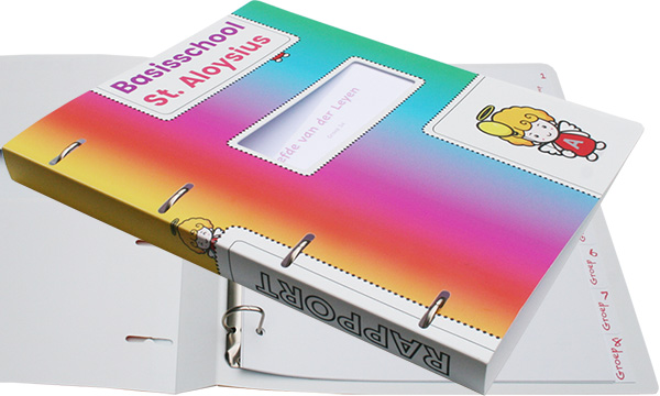Nieuwe, full colour bedrukte, schoolmap voor Basisschool Sint Aloysius in Maastricht.